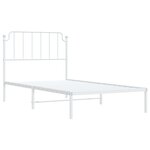 vidaXL Cadre de lit métal avec tête de lit blanc 100x200 cm