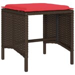 vidaXL Salon de jardin 4 Pièces avec coussins marron résine tressée