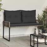 vidaXL Banc extérieur 2 -Seater 4 pc 110 x 59 x 82 cm polyrotin