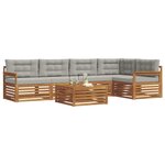 vidaXL Ensemble de canapés d'extérieur 6 Pièces Gris Naturel et Clair