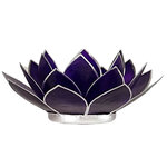 Porte bougie fleur de lotus violet et argent 7 ème chakra