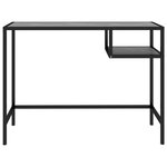 Bureau table poste de travail meuble d'ordinateur informatique étude d'ordinateur Marbre 100 x 36 x 74 cm Verre trempé noir 02_0023735