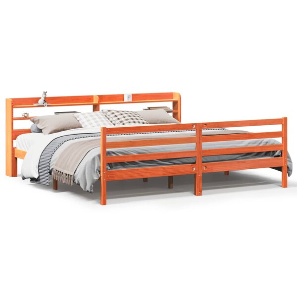 vidaXL Cadre de lit sans matelas cire marron 180x200cm bois pin massif
