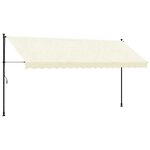 vidaXL Auvent rétractable crème 400x150 m tissu et acier