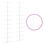 vidaXL Casier à vin mural pour 10 bouteilles 2 Pièces Blanc Métal