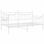 vidaXL Cadre de lit de jour Blanc 90 x 200 cm Acier
