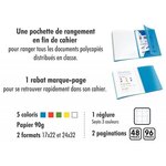 Cahier 48 pages seyès 90 g avec couverture polypropylène vert 3 rabats  format 24 x 32 cm CONQUERANT