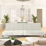 vidaXL Canapé-lit à 2 places crème velours