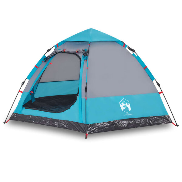 vidaXL Tente de camping cabine 4 personnes bleu libération rapide