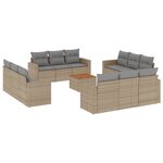 vidaXL Salon de jardin avec coussins 13 Pièces beige résine tressée