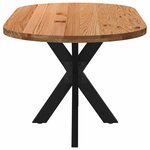 vidaXL Table à manger marron clair bois de chêne massif ovale