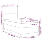 vidaXL Lit à ressorts avec tête de lit Gris foncé et blanc 90 x 190 cm