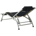 vidaXL Chaise longue avec oreiller textilène noir