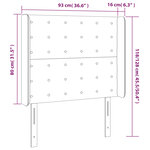 vidaXL Tête de lit à LED Bleu foncé 93x16x118/128 cm Velours