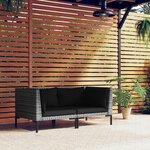 vidaXL Canapés de jardin 2 Pièces avec coussins Résine tressée demi-ronde