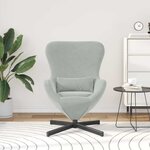 vidaXL Fauteuil œuf Gris clair 63 x 73 x 90 cm Velours