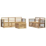 vidaXL Ensemble de canapés d'extérieur 6 pc Blanc Bois d'Acacia Massif