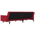 Vidaxl canapé-lit à 2 places et deux oreillers rouge bordeaux velours