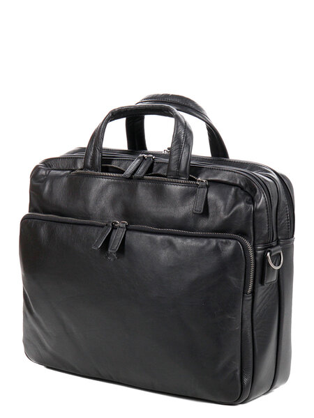 Sac ordinateur Attitude 2 en 1 en cuir - 15 pouces - KATANA - L40.0 x H31.0 x P13.0 cm - 81616-Noir