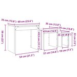 vidaXL Table basse gigogne 3 Pièces Chêne noir 60 x 35 x 56 cm