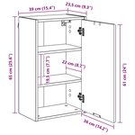 vidaXL Cabinet de salle de bain Blanc brillant 39 x 23.5 x 65 cm