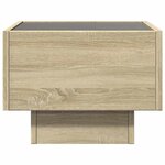 vidaXL Table d'appoint et LED chêne sonoma 40x40x30 cm bois ingénierie