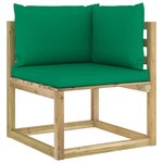 vidaXL Salon de jardin 9 Pièces avec coussins bois de pin imprégné