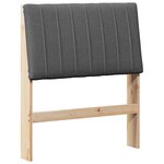 vidaXL Tête de lit capitonnée Gris foncé 75 cm Pin massif