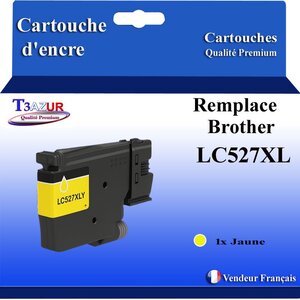 T3AZUR - Toner compatible avec Brother MFC-J6960DW MFC-J6975DW MFC-J6977DW remplace Brother LC527 XL Jaune