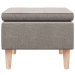 vidaXL Tabouret avec pieds en bois Taupe Tissu