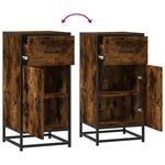 vidaXL Buffet chêne fumé 35 5x35x76 cm bois d'ingénierie et métal