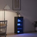 vidaXL Buffet LED Chêne noir 41 x 37 x 100 cm Bois d'ingénierie