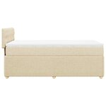 vidaXL Sommier à lattes de lit avec matelas Crème 100x200 cm Tissu