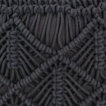vidaXL Pouf fait à la main en macramé Anthracite 45x30 cm Coton