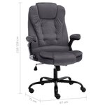 vidaXL Chaise de bureau Gris foncé Velours