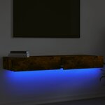 vidaXL Meubles TV avec lumières LED 2 Pièces chêne fumé 60x35x15 5 cm