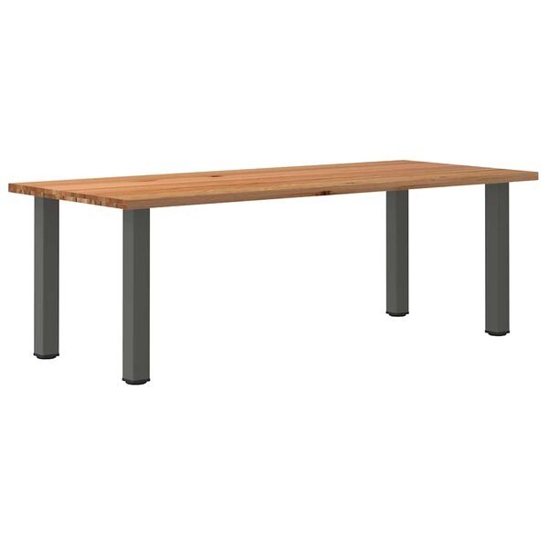 vidaXL Table à manger marron clair bois de chêne massif rectangulaire