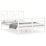vidaXL Cadre de lit sans matelas blanc 140x200 cm bois massif