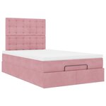 vidaXL Cadre de lit ottoman avec matelas rose 120x200 cm velours