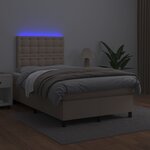 vidaXL Sommier à lattes de lit avec matelas LED Cappuccino 120x200 cm