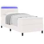 vidaXL Lit à ressort LED avec tête de lit Crème et Blanc 100 x 200 cm