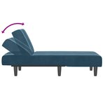vidaXL Chaise longue bleu velours