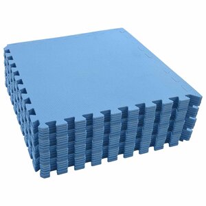 vidaXL Tapis de sol de piscine 24 Pièces Bleu 8 64 ㎡ Mousse EVA