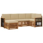 vidaXL Ensemble de canapés d'extérieur 5 pc Naturel