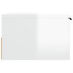 vidaXL Tables de chevet murales 2 Pièces blanc brillant 34x30x20 cm