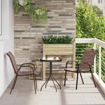 vidaXL Ensemble bistro de jardin 3 Pièces Marron Acier