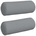 vidaXL Coussins d'accent 2 Pièces Gris clair Ø 25 x 70 cm tissu