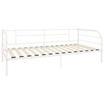 vidaXL Cadre de lit de jour sans matelas blanc métal 90x200 cm