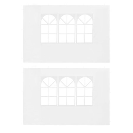 vidaXL Paroi de tente de réception 2 Pièces avec fenêtre PE Blanc