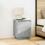 VidaXL Table de chevet avec lumières LED gris béton 38x34x50 cm